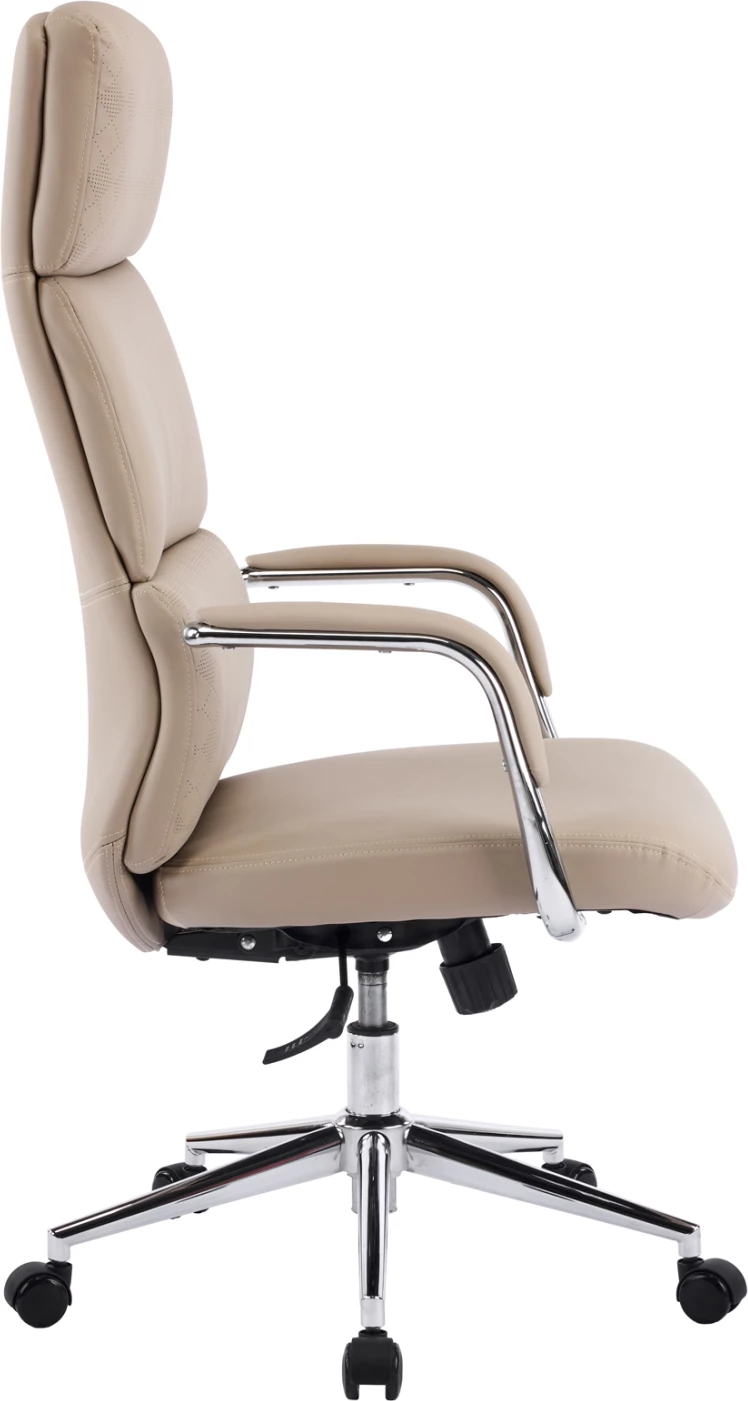 Karrige zyre MEITE FH18353.02, lëkurë sintetike bezhë, bazë kromi, 66x71x127cm