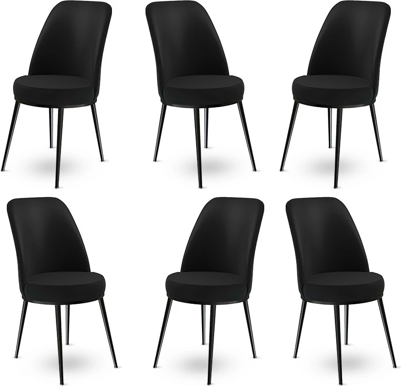 Set karrigesh (6 copë) Hanah Home, Dexa, ngjyrë e zezë