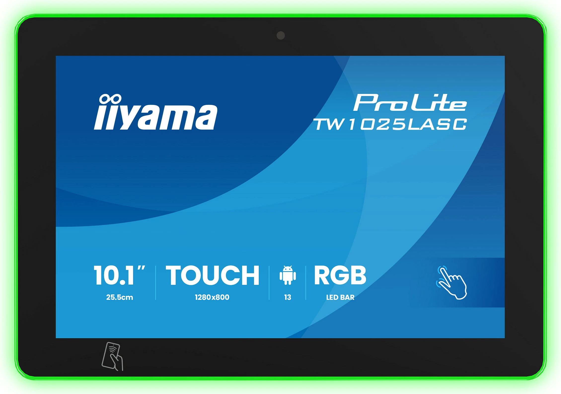 Monitor touch iiyama ProLite TW1025LASC-B3PNR, 10.1" IPS, 1280x800, Bluetooth, Ethernet, kornizë e zezë/kaltër