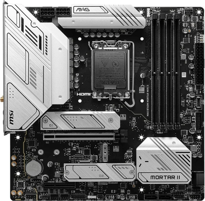 Pllakë amë MSI MAG B760M MORTAR WIFI II, Intel, LGA 1700, DDR5, 256 GB, e zezë