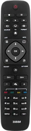 Pilot universal Blow 3988 për TV Philips/VCR/DVR, 8 m, 2xAAA, i zi, blister