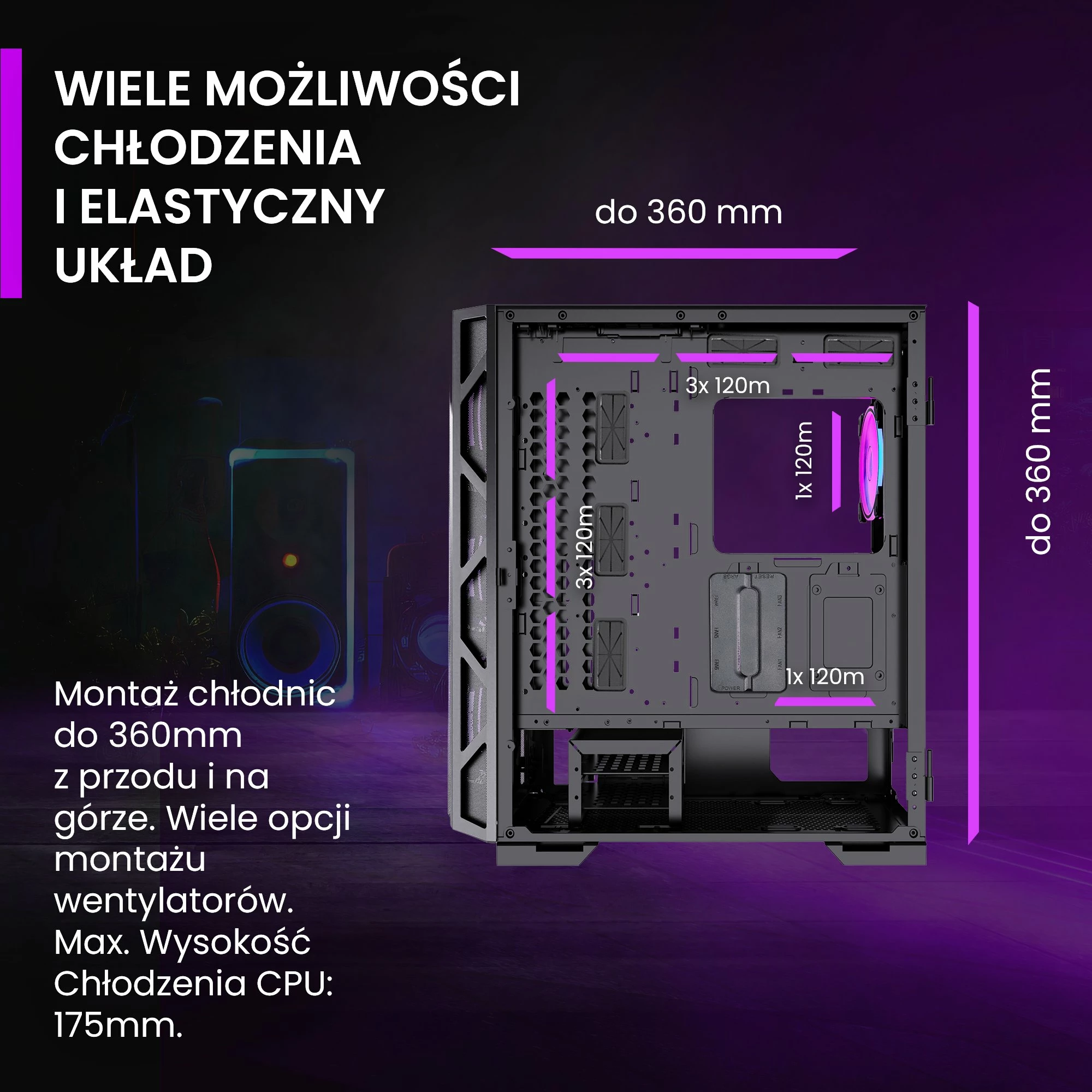 Kasë PREYON Nest Meshy+ PRENMP04B Midi Tower ATX/e-ATX me 4 ventilatorë ARGB, e zezë