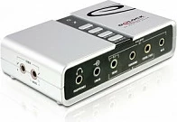 Kartelë zëri USB DeLOCK Sound Box 7.1, 48 kHz, argjendtë/zi