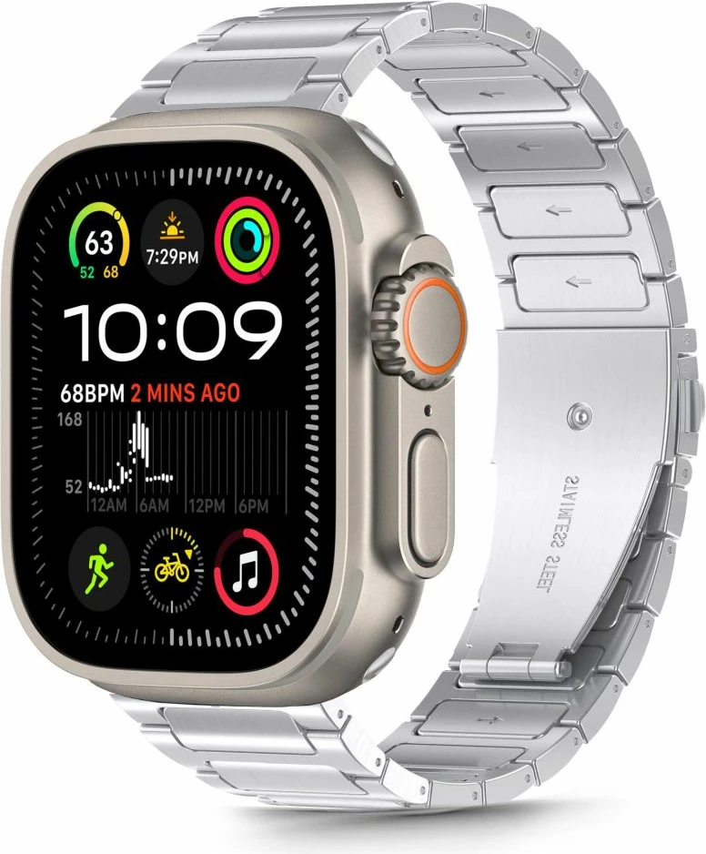 Byzylyk çeliku Tech-Protect për Apple Watch 44/45/46/49mm, Argjend