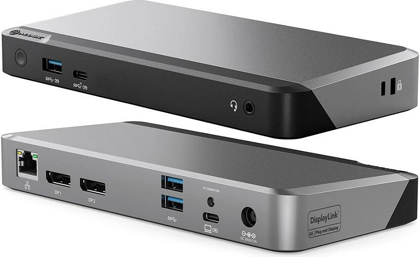 Docking station ALOGIC Prime, USB-C, Dual 4K, Power Delivery 65W, e zezë/hiri