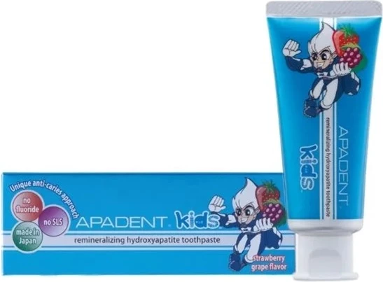 Pastë dhëmbësh për fëmijë Apadent Kids Hydroxyapatite luleshtrydhe rrush 60g