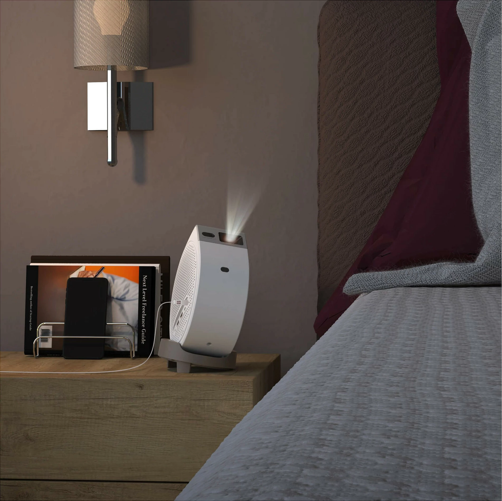 Projektor BenQ GV32, Full HD, Smart, Wi‑Fi, Bluetooth, AirPlay, i bardhë