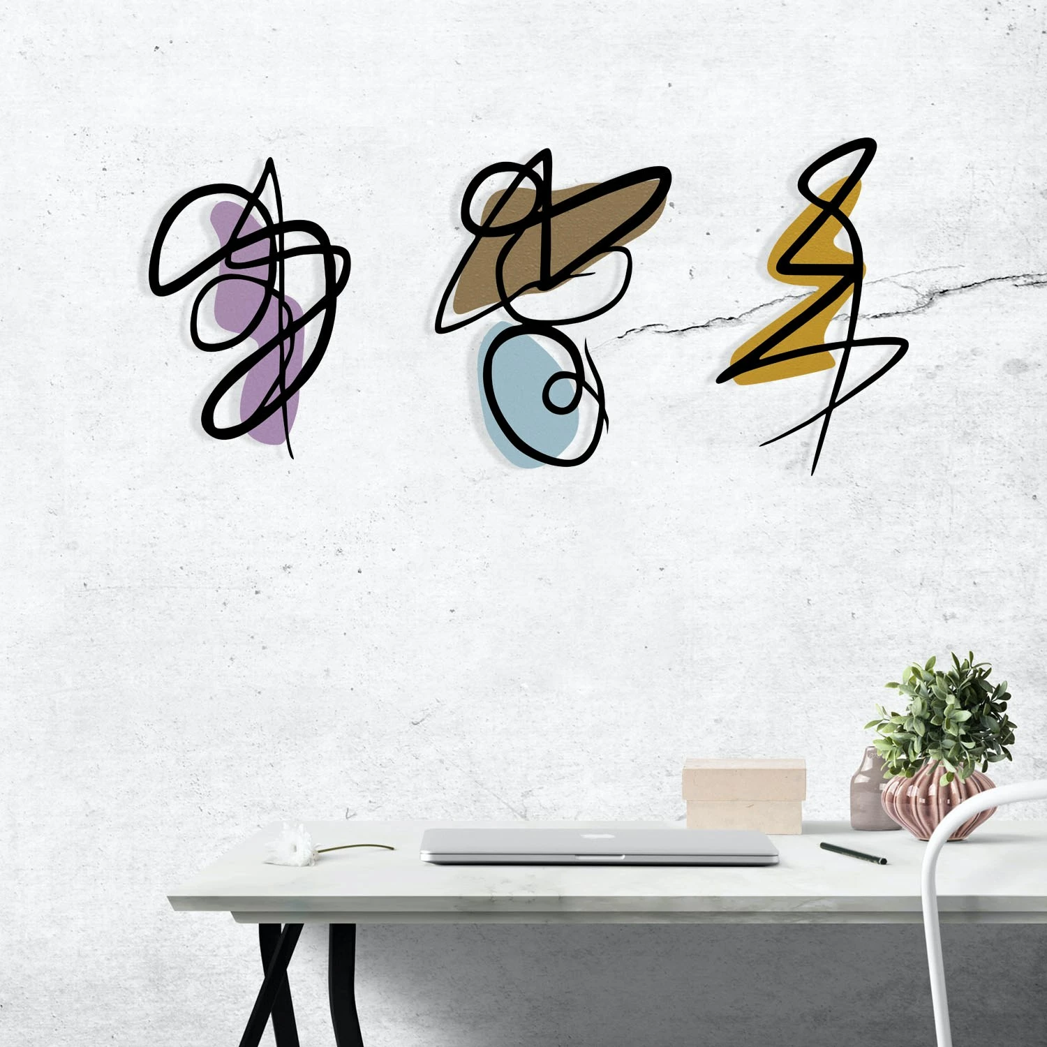 Aksesor dekorativ metalik për mur, Wallity Artifice, shumëngjyrësh