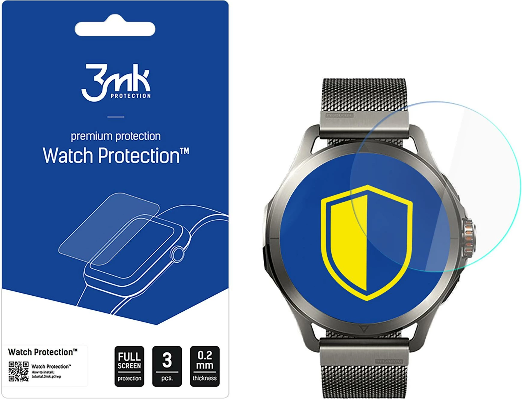 Xham mbrojtës hibrid për smartwatch 3mk Protection FlexibleGlass për Xiaomi Watch S4 Sport, Transparent