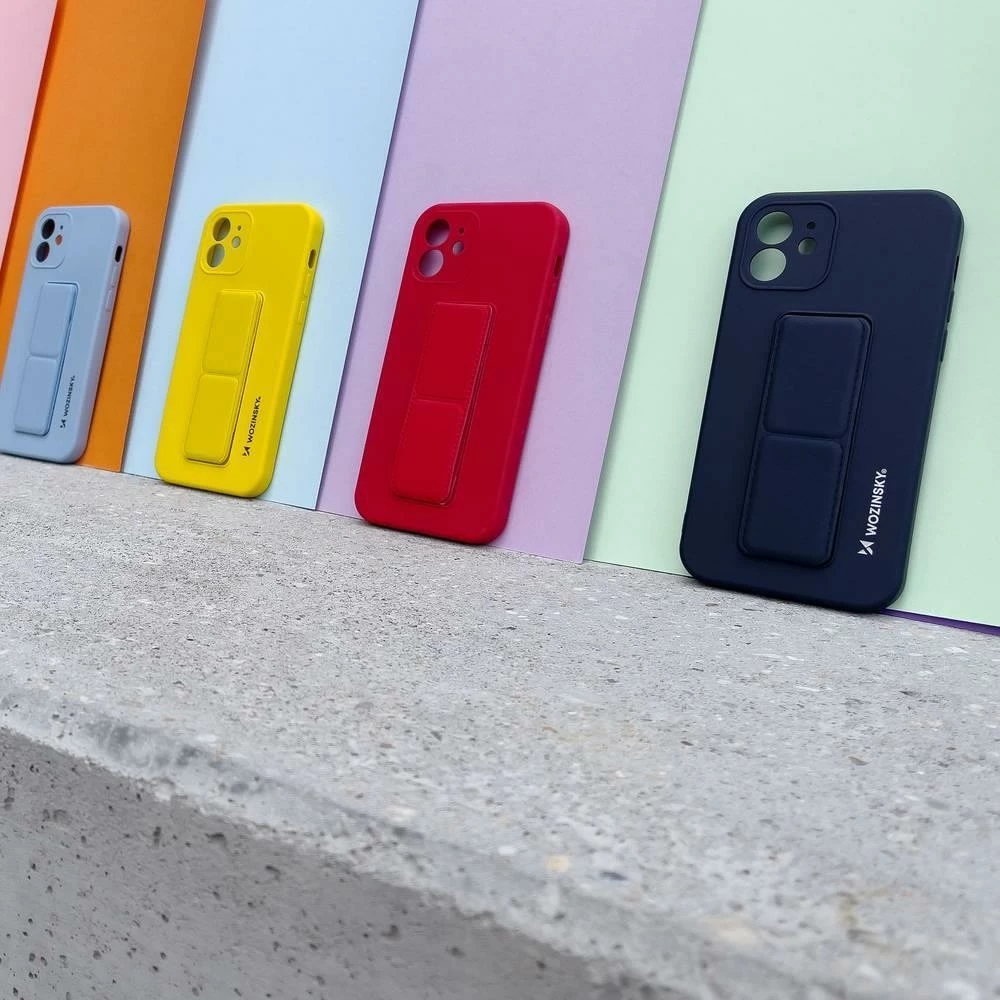 Mbështjellës silikon Wozinsky Kickstand Case për iPhone 13 Pro Max, e verdhë