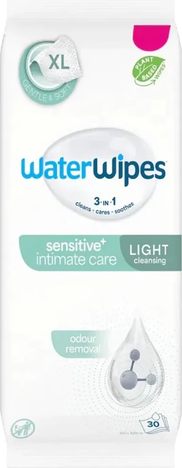 Peceta të lagështa intime WaterWipes Sensitive+ Intimate Care Light, unisex, 30 copë