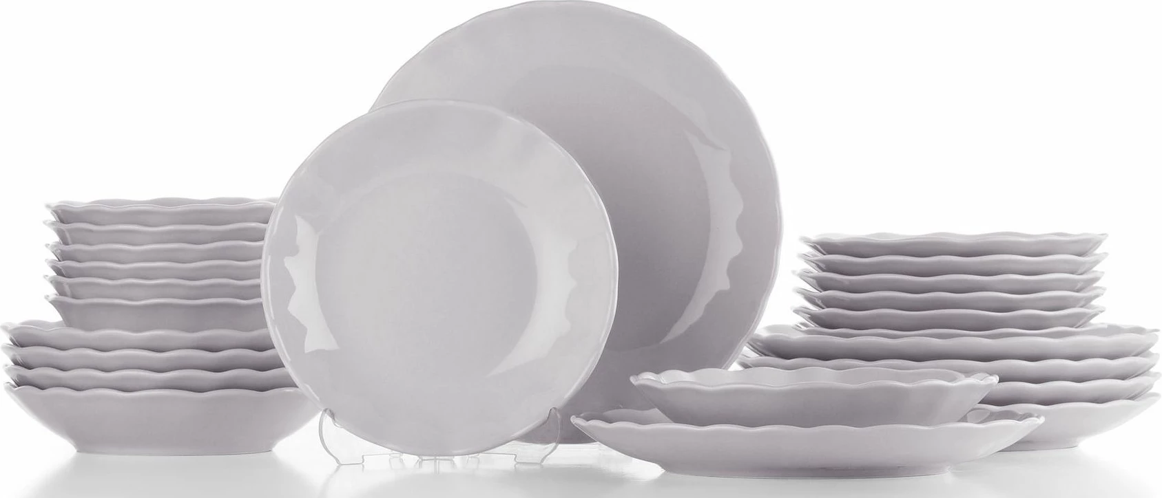 Set enësh për drekë (24 copë), Hermia Concept, BER24Y2740634, ngjyrë lejla e çelët