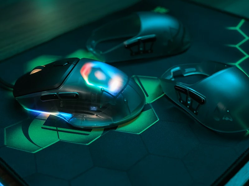 Maus Tracer Gamezone Neon RGB 12400 DPI, 7 butona, USB, i djathtë, kabllo 1.8 m, i zi, me 3 kapakë S/M/L