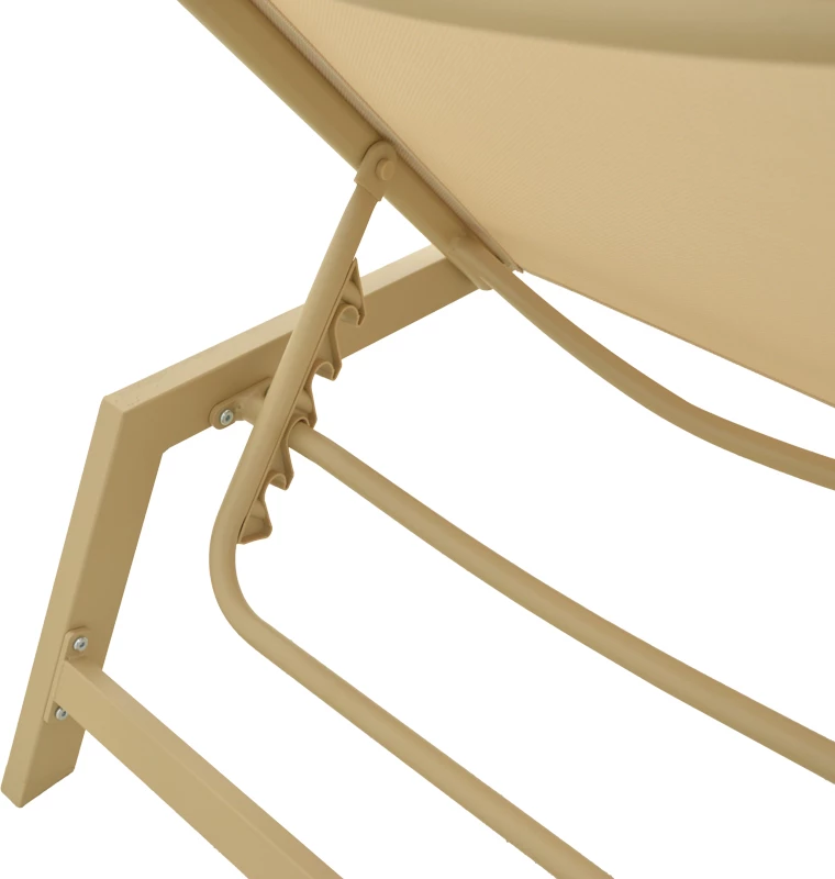 Shezlong alumini Boka, ngjyrë kapuçino-bezhë, 60x192x31cm