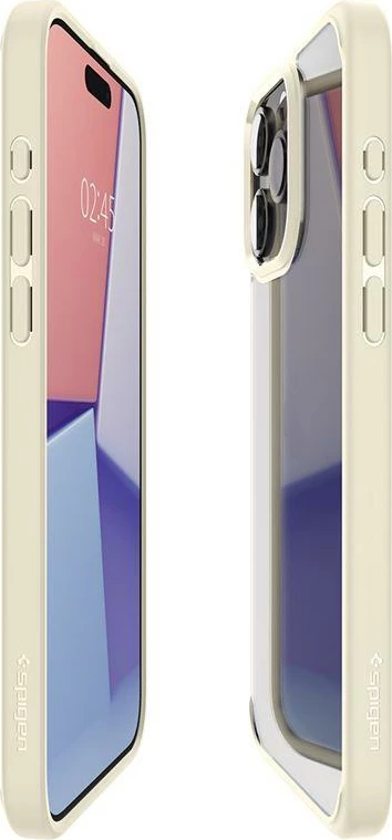 Mbështjellës Spigen Crystal Hybrid për iPhone 15 Pro Max, Transparent/Bezhë