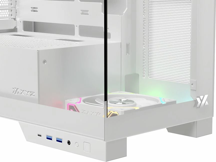 Kasë XYZ PC GEAR Trifecta ARGB X-CS-TRIFECTA-W Midi Tower, USB-C, tempered glass, e bardhë
