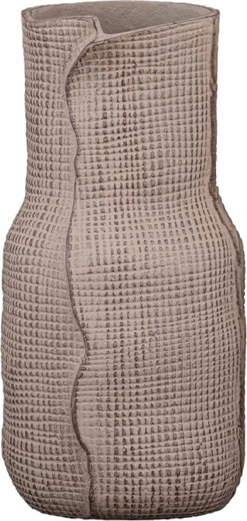 Vazo VEIL, alumin, ngjyrë kafe e çelët dhe kafe e errët, 16x16x31cm