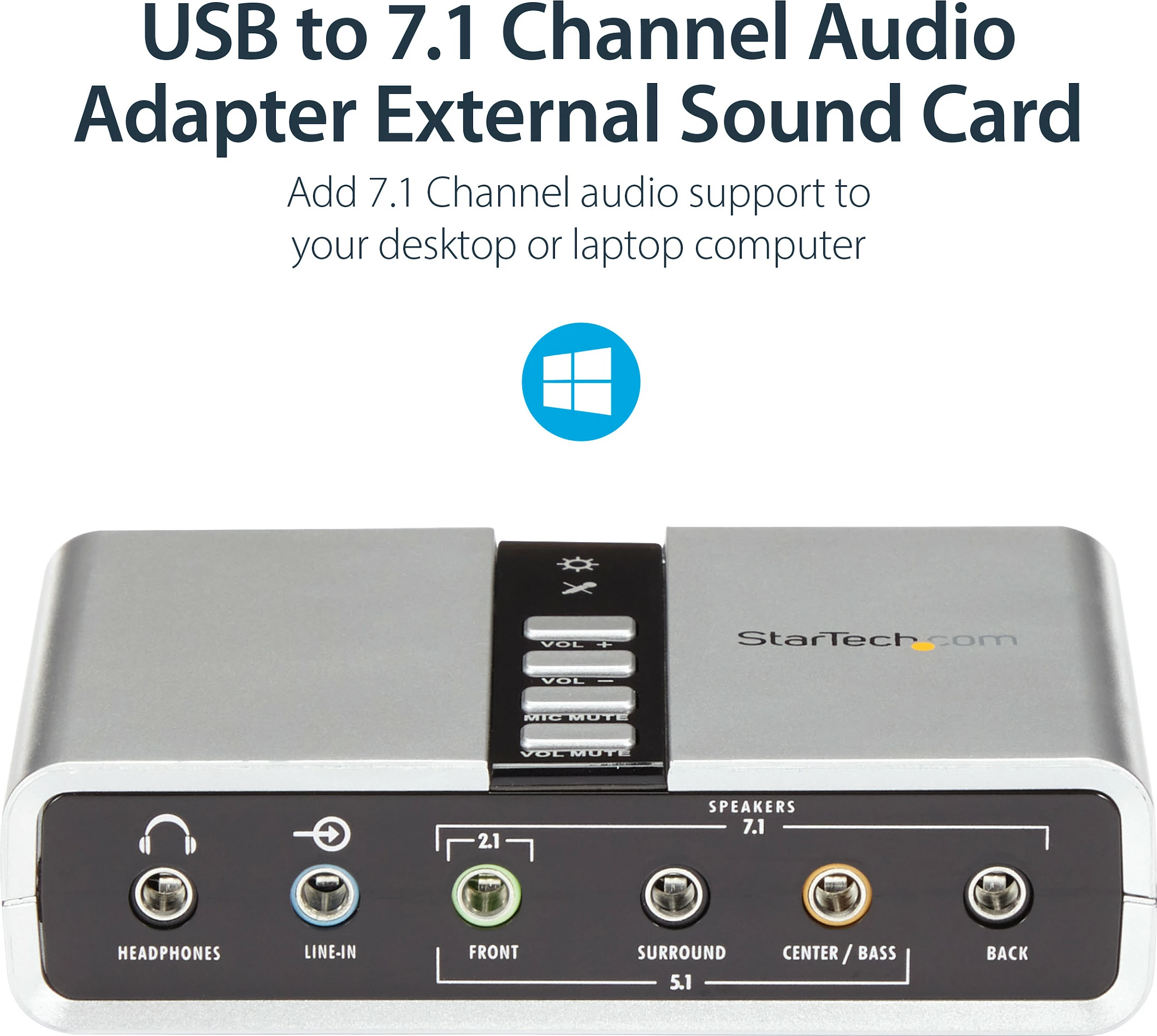 Adapter audio USB StarTech 7.1 me S/PDIF, 16-bit, argjendi