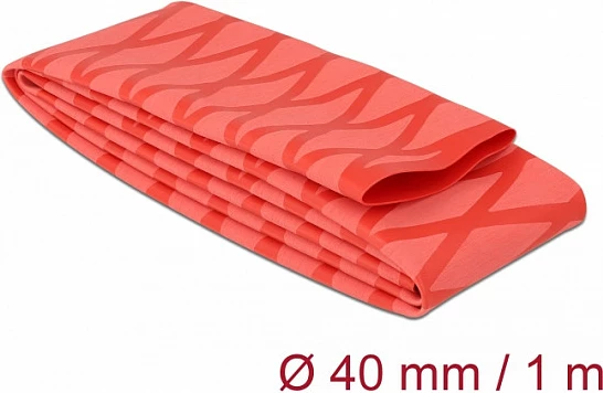 Tub termokurrës DeLOCK X-pattern anti-rrëshqitës, 1 m x 40 mm, 2:1, i kuq