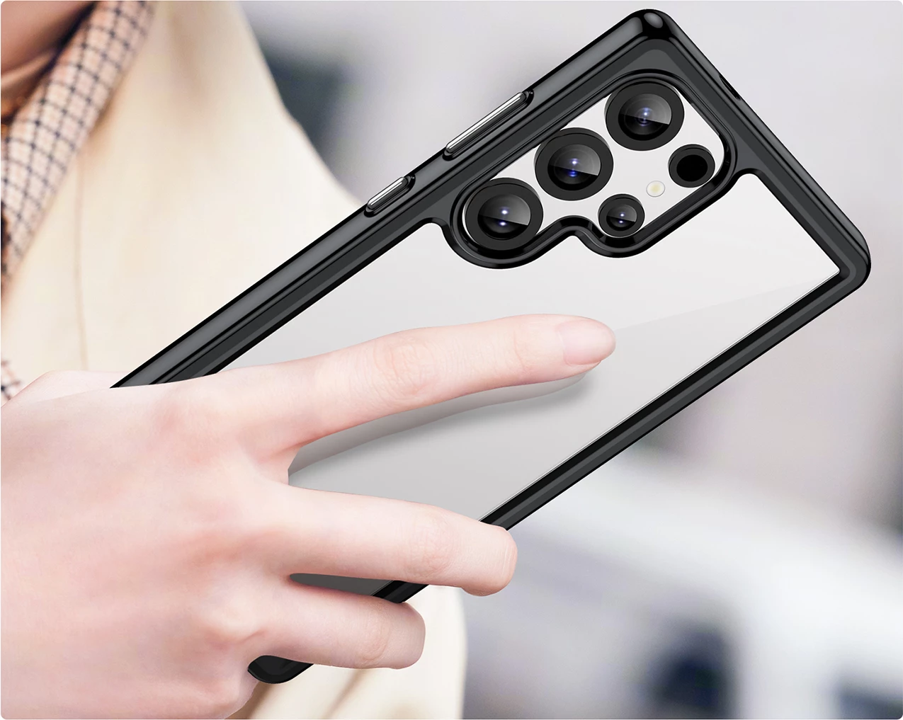 Mbështjellës Hurtel Outer Space Case për Samsung Galaxy S25 Ultra, i zi