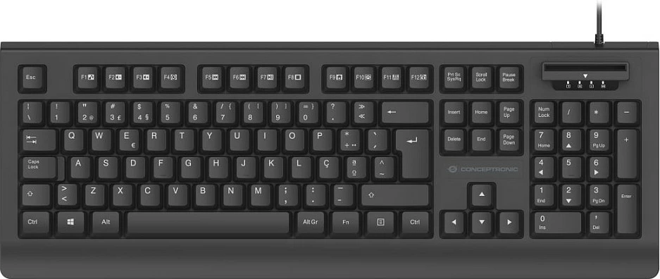 Tastierë Conceptronic USB me Smart ID-Kartenleser, portugalisht, e zezë