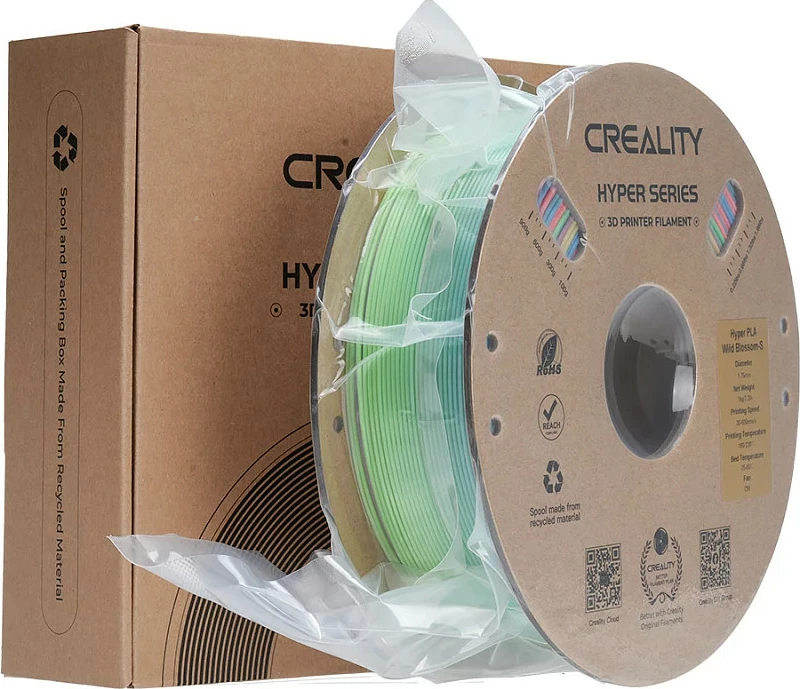 Filament PLA për printer 3D Creality Hyper Series 3301010425, 1.75mm, 1kg, Rainbow (Blu/Gjelbër/Rozë)