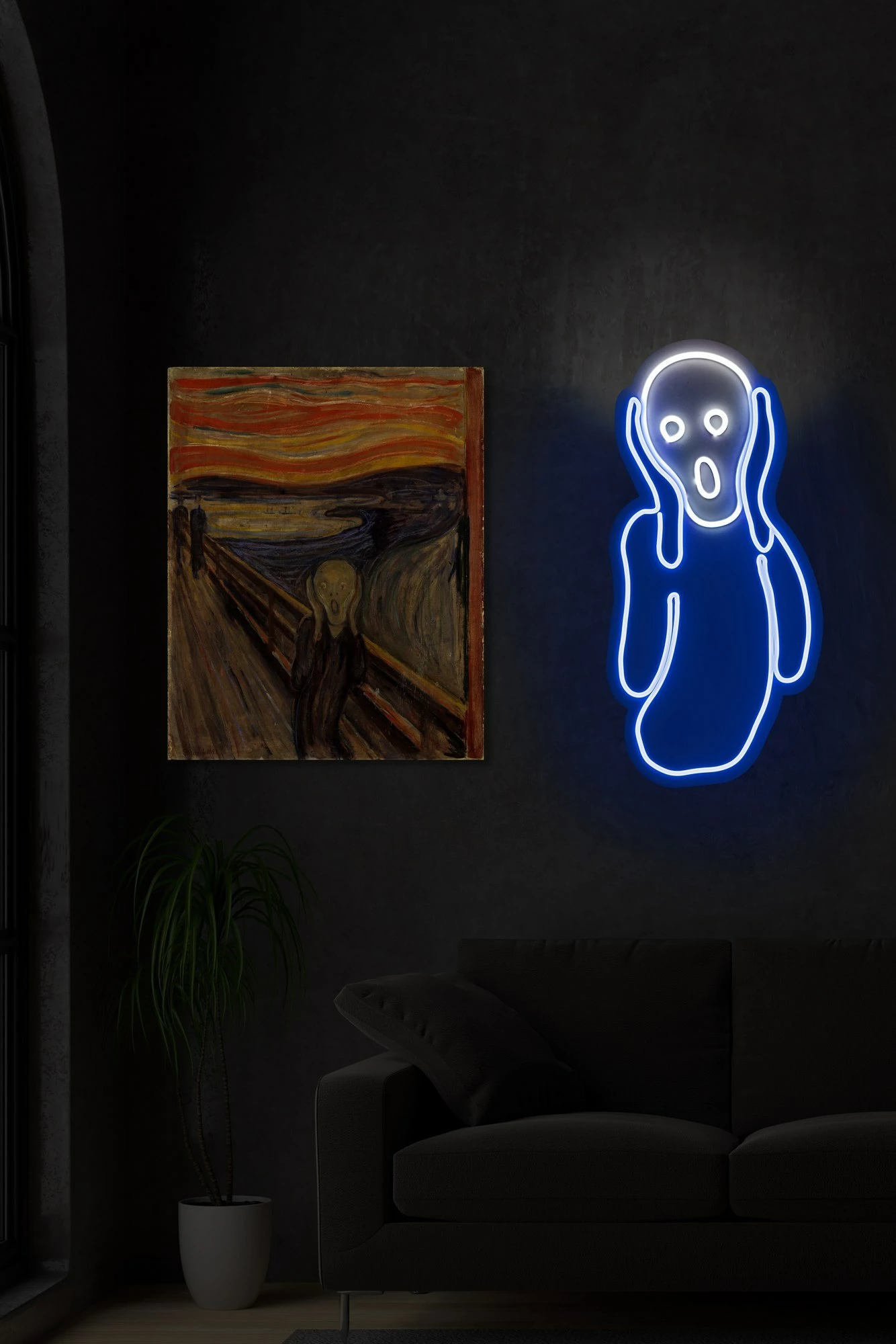 Dritë dekorative plastike LED, Scream, blu dhe bardhë - 2