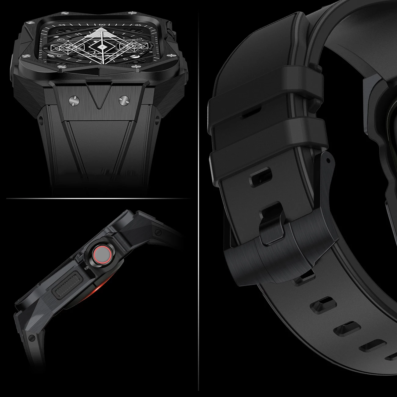 Mbështjellës Kingxbar CYF140 për Apple Watch SE/6/5/4 44mm, çelik inoks me rrip, argjend