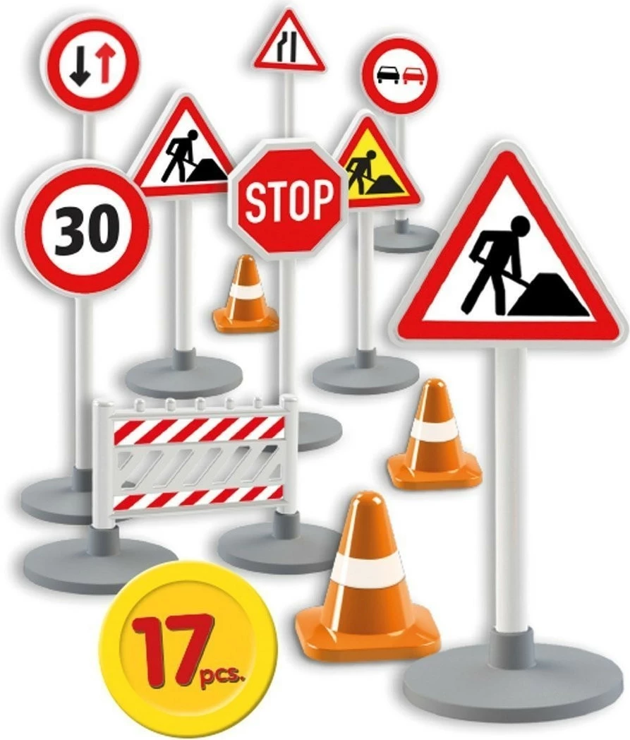 Set shenja trafiku lodër Lena 17 copë, shumëngjyrëshe, 16 cm
