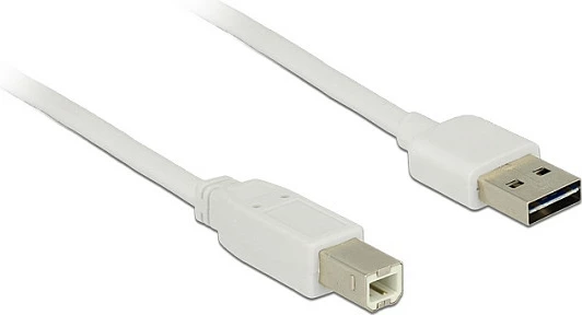 Kabllo USB DeLOCK EASY-USB 2.0 USB-A në USB-B, 3 m, e bardhë