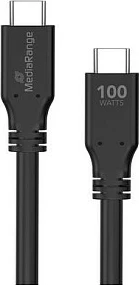 Kabllo USB-C në USB-C MediaRange MRCS218, 3m, 100W PD 3.0, 10 Gbit/s, e zezë