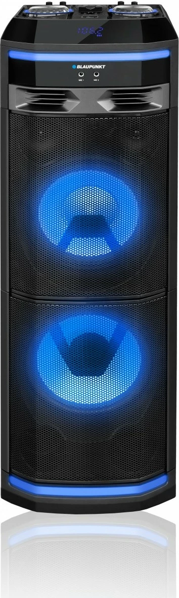 Sistem audio Blaupunkt PS11DB me Bluetooth, karaoke, 1200W, i zi, me dy mikrofonë wireless