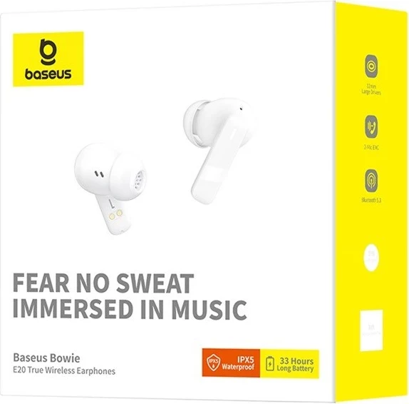 Kufje Baseus Bowie E20 Wireless In-ear Bluetooth, Bardhë