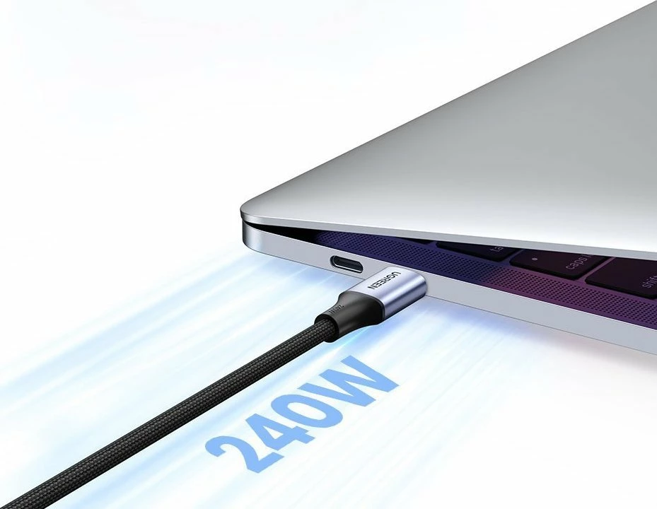Kabllo USB-C në USB-C Ugreen 90440/US535, 2m, PD 3.0 240W 5A, USB 2.0, gri