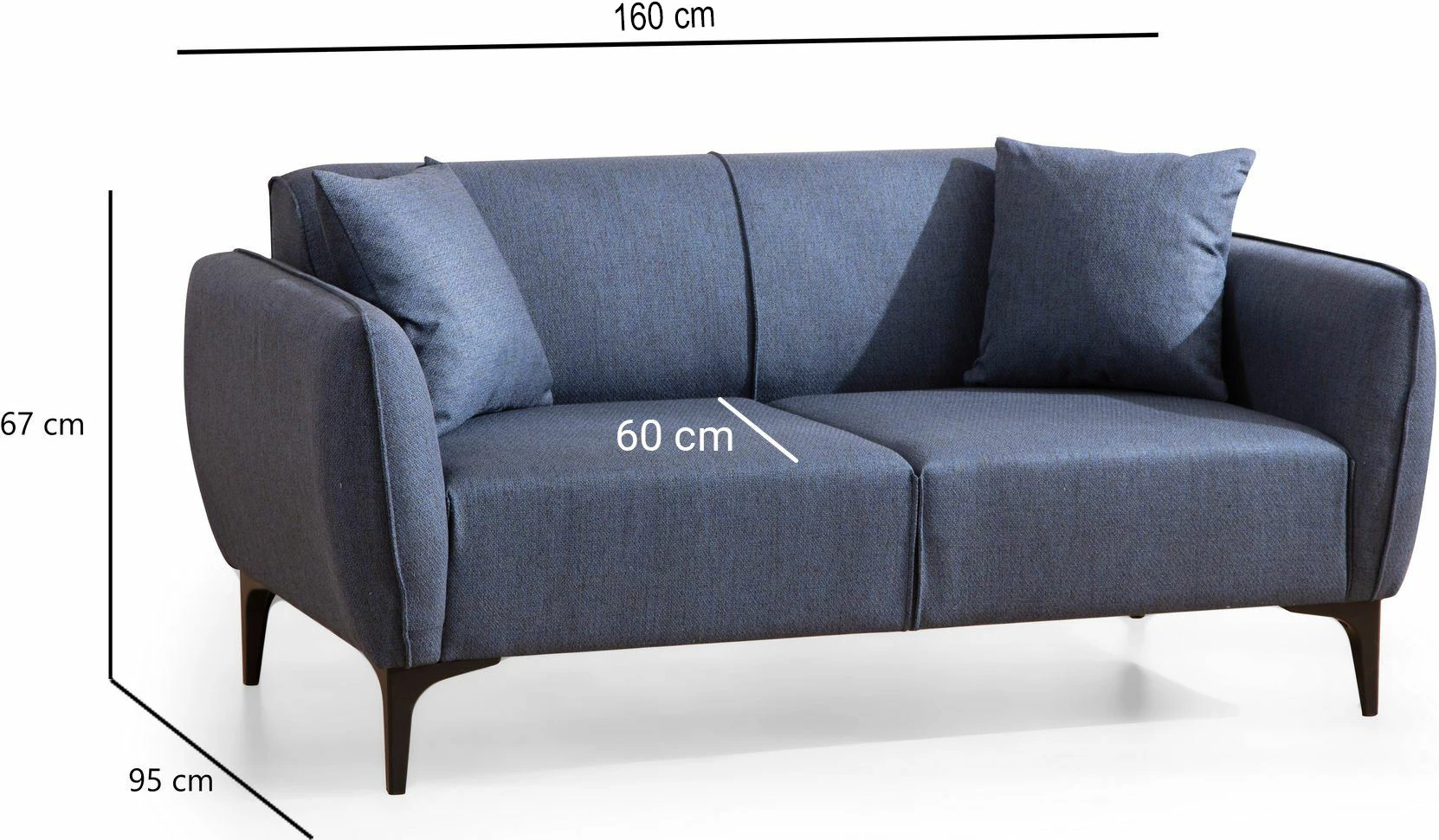 Divan dy vendësh Atelier del Sofa, Belissimo, ngjyrë kaltër