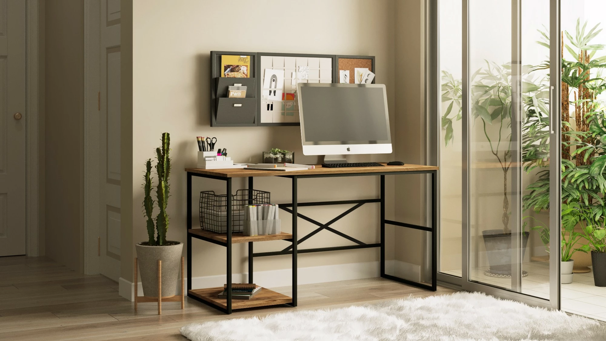 Tavolinë pune për studim, ngjyrë Atlantic Pine, Skye Decor, Vg26-A