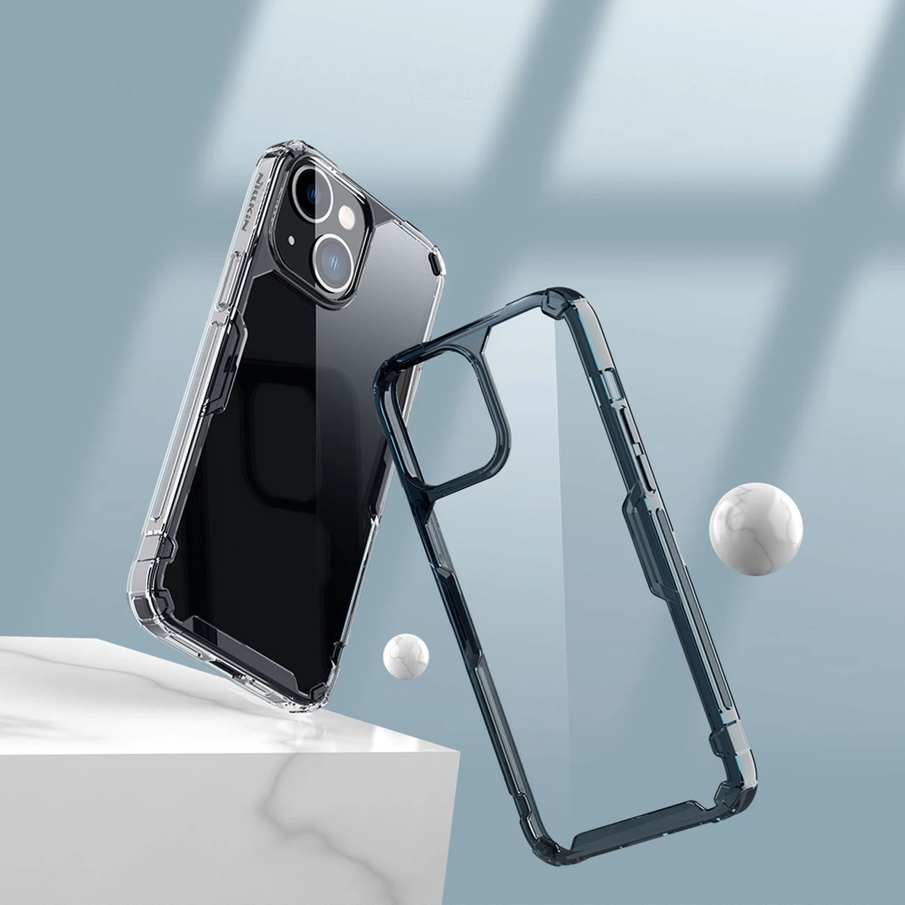 Mbështjellës Nillkin Nature Pro për iPhone 14 Plus, transparent, bardhë