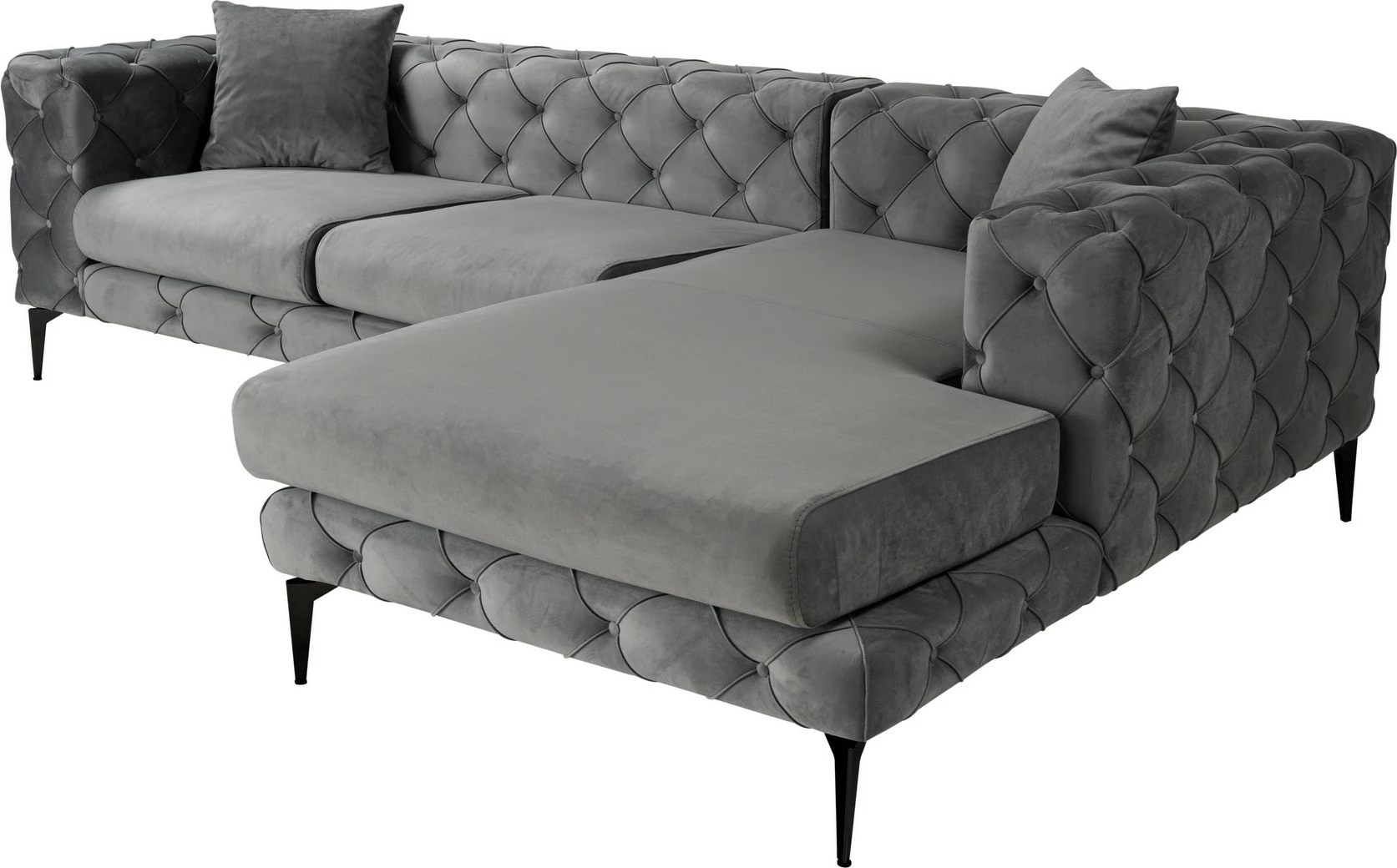 Këndare Atelier del Sofa Como Eco, e djathtë, anthracite, e zezë