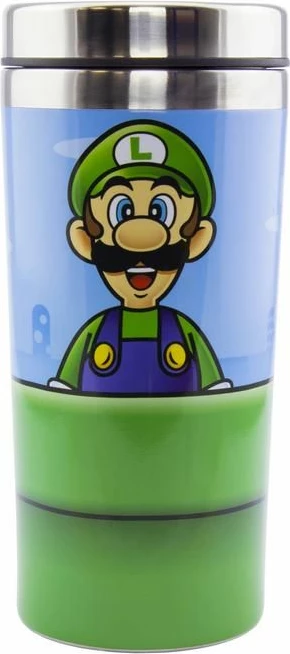 Gotë termike udhëtimi Paladone Super Mario Warp Pipe 470 ml, jeshile/kaltër