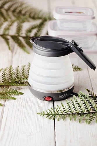 Çajnik Elektrik Adler AD 1279, 0.6 L, 750 W, i Zi dhe i Bardhë