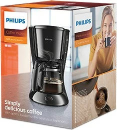Makinë kafeje Philips Daily Collection HD7461/20, 1.2 L, karafë qelqi, 2-15 filxhanë, e zezë [Ngjyra: E zezë]