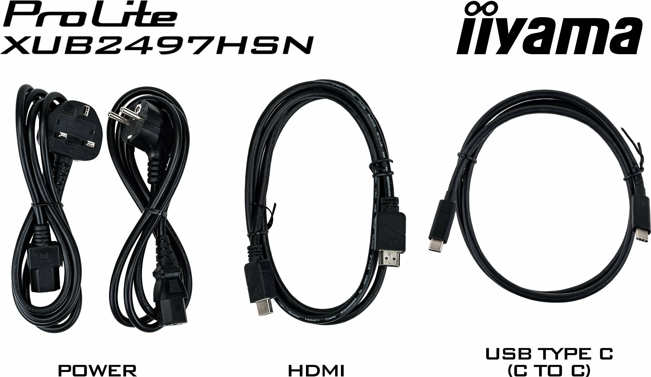 Monitor iiyama ProLite XUB2497HSN-W2 24\" Full HD IPS 100Hz USB-C Dock, i bardhë