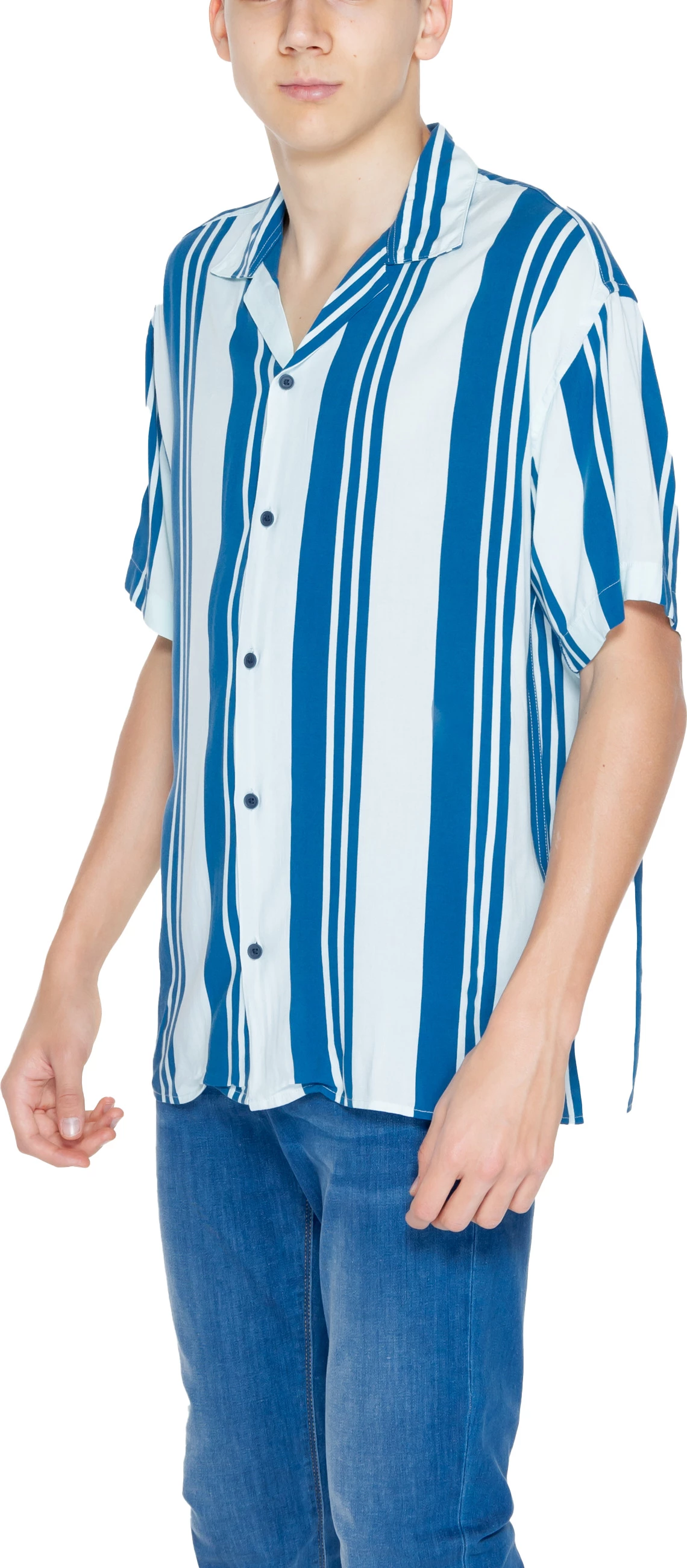 Këmishë me mëngë të shkurta për meshkuj Jack & Jones Jcojeff Aop Resort 12252536, blu e zbehtë [Madhësia: XL]