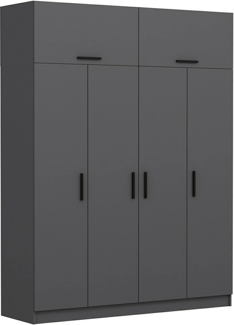 Dollap Hanah Home, Kale - 5264, ngjyrë antracit, 180x255x52cm