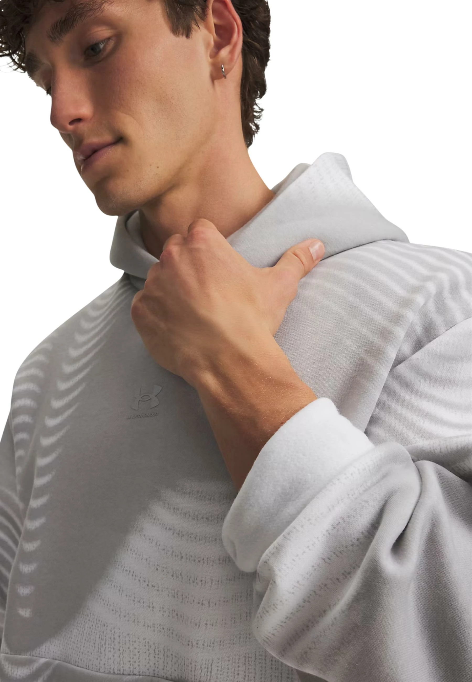Duks me kapuç për meshkuj Under Armour UA Icon Fleece Printed HD 77-6016615, i hirtë [Madhësia: XL]