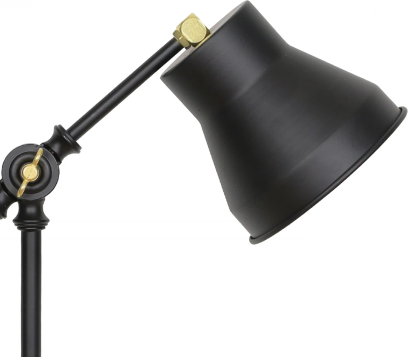 Llambë tavoline FH7584.01 bazë ngjyrë kafe e çelur, shtyllë dhe krah të zi, kapak të zi