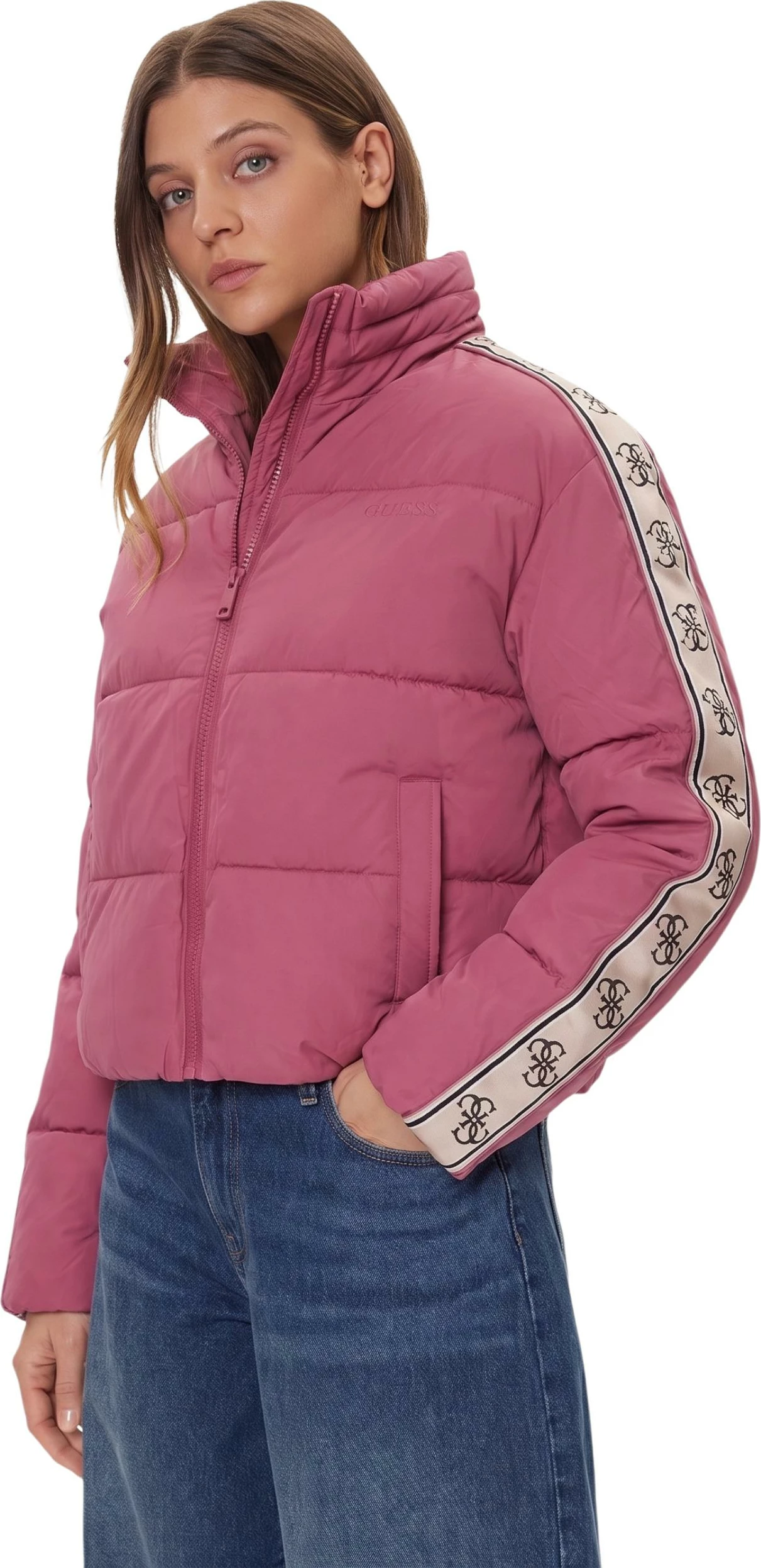 Jakne puffer për femra Guess Active New Jean Puffer Jack V5BL11 WGYC2, magenta