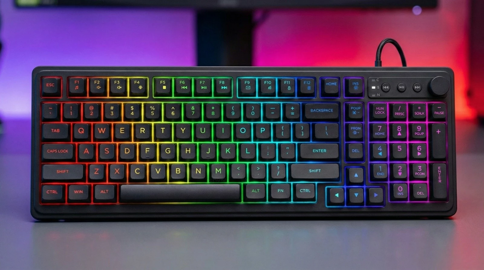 Tastierë gaming Savio GALAXIS, membrane, RGB, me kabllo USB 1.5 m, US QWERTY, e zezë