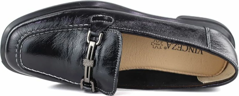 Këpucë lëkure për femra Vinceza 86429, të zeza