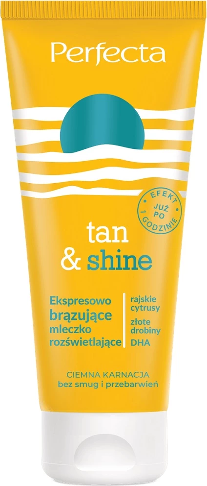Qumësht për trup vetë-nxirës për femra Perfecta Tan & Shine Express Tanning Brightening, 200ml